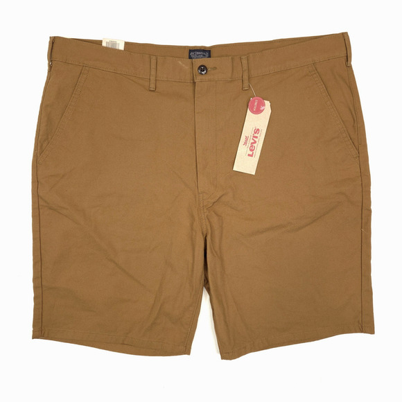 NWT Levis Straight Chino Shorts Mens 42 Brown Flat Front Skater White Tab - Picture 1 of 4